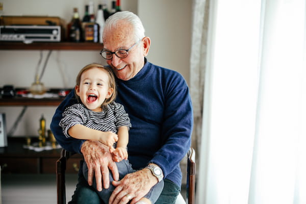 Grandfather with granddaughter